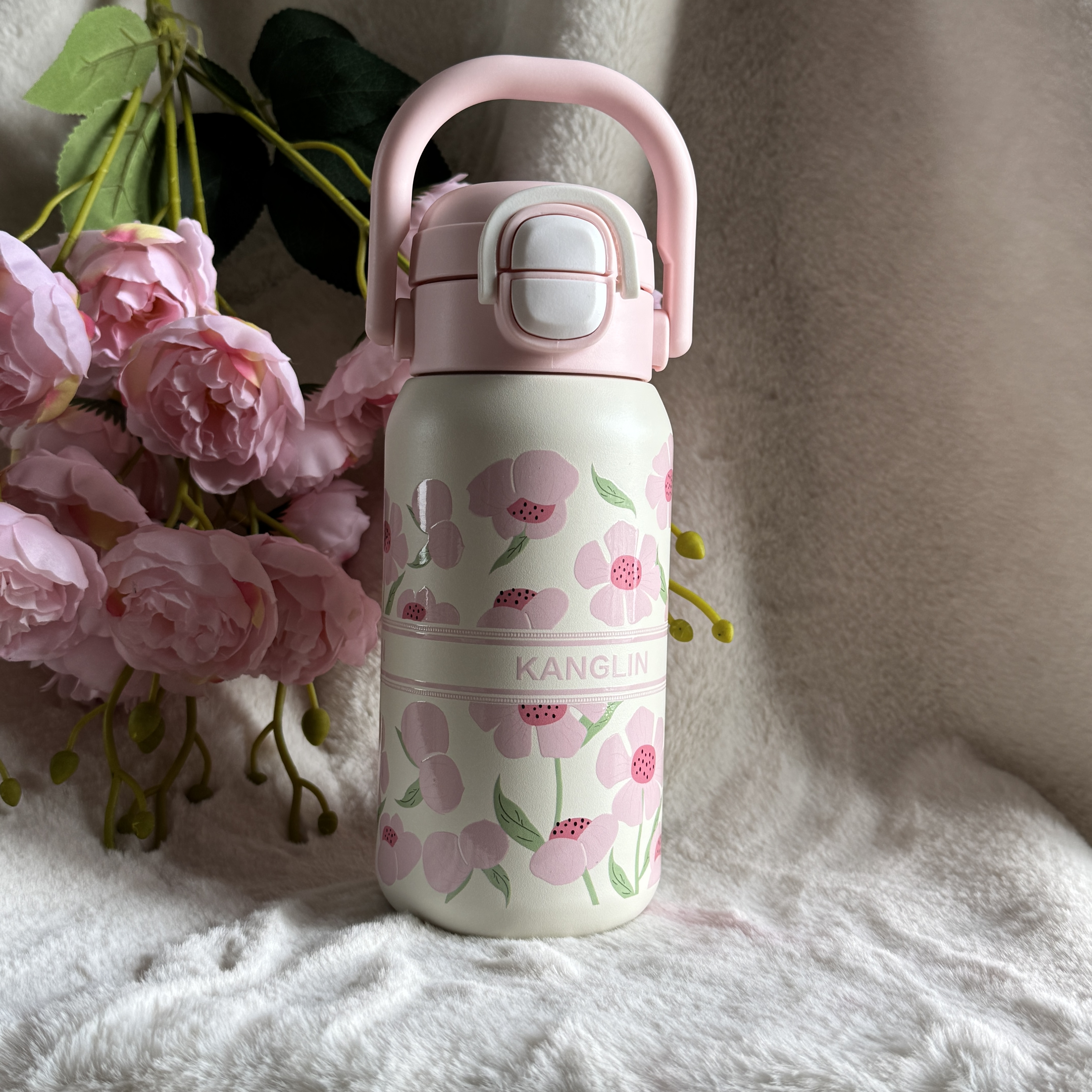 Water Bottle-Pink Flowers (500 ml)